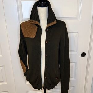 Ralph Lauren Dark Olive Green and Brown Cardigan